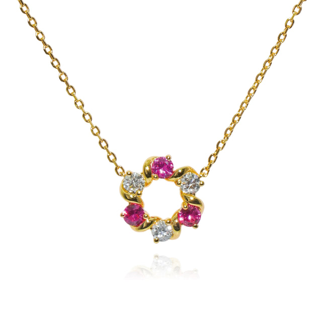 金色璀璨圓形鑽石項鍊