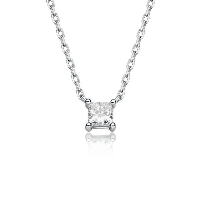 日常优雅系列公主方形切割钻石项链 (0.27ct)