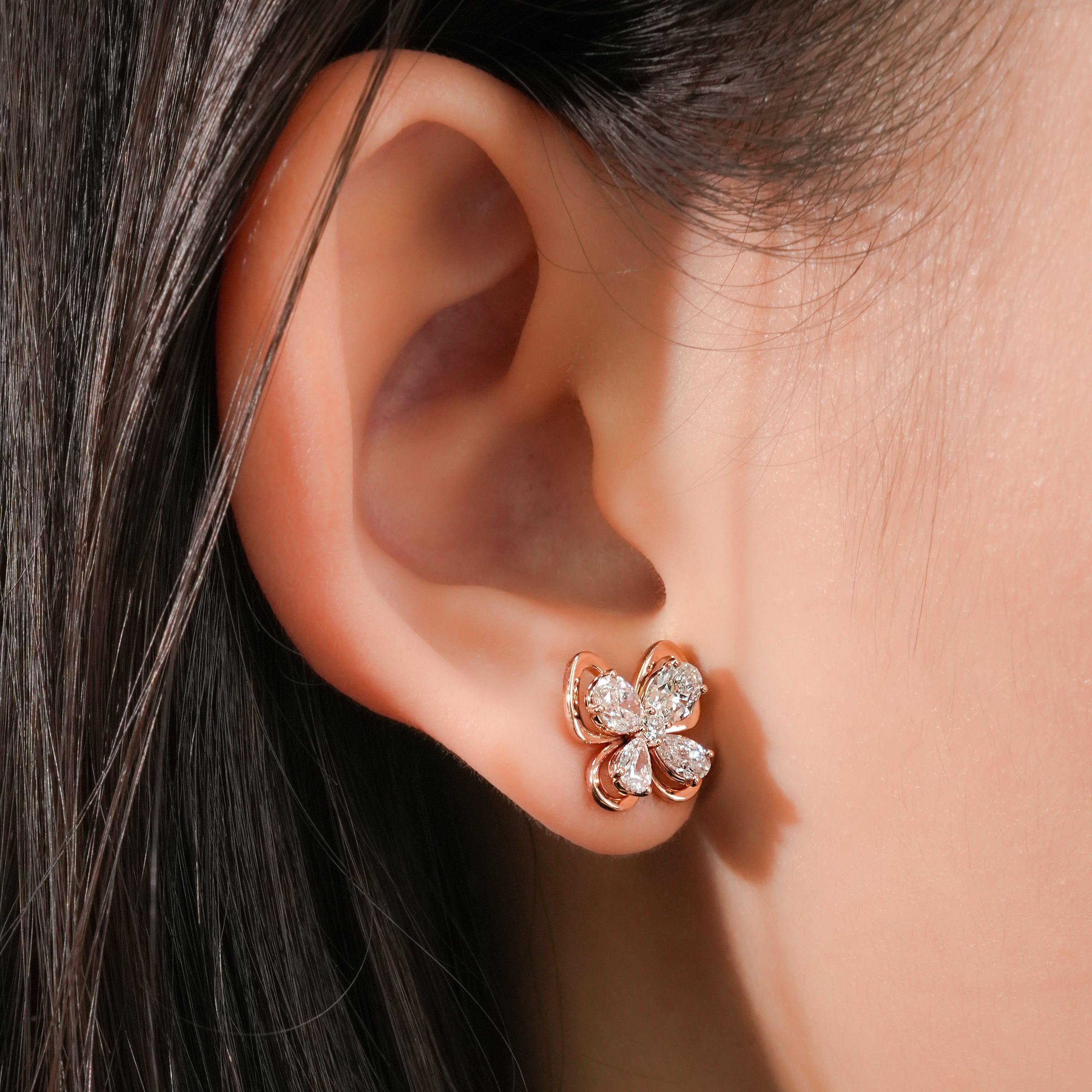 Snowy Butterfly's Dance Earrings