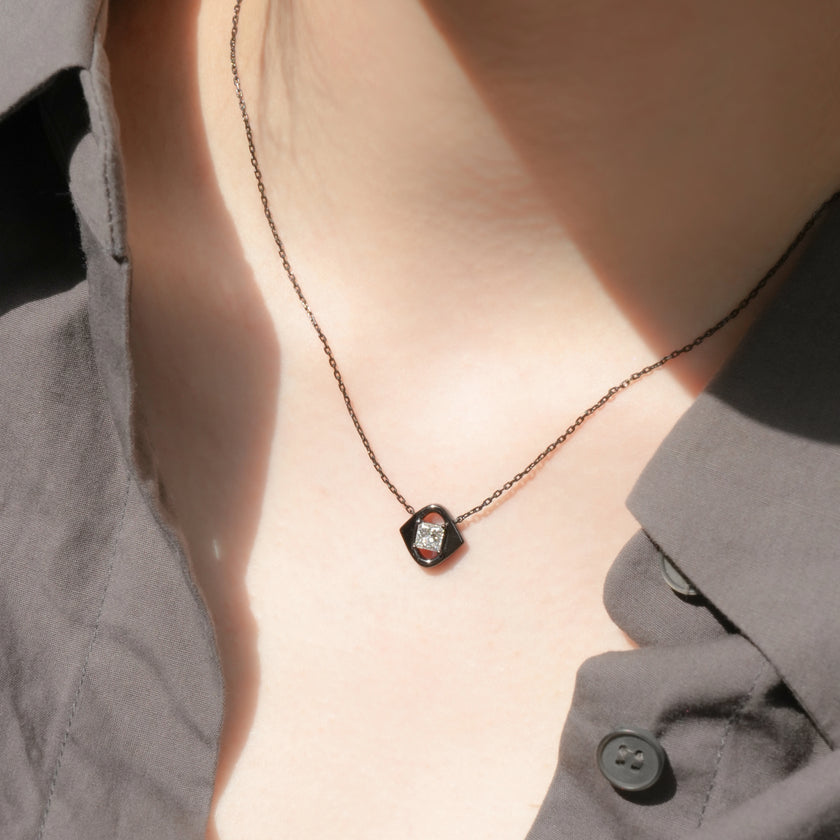 Nocturne Edge Diamond Stud Nacklace