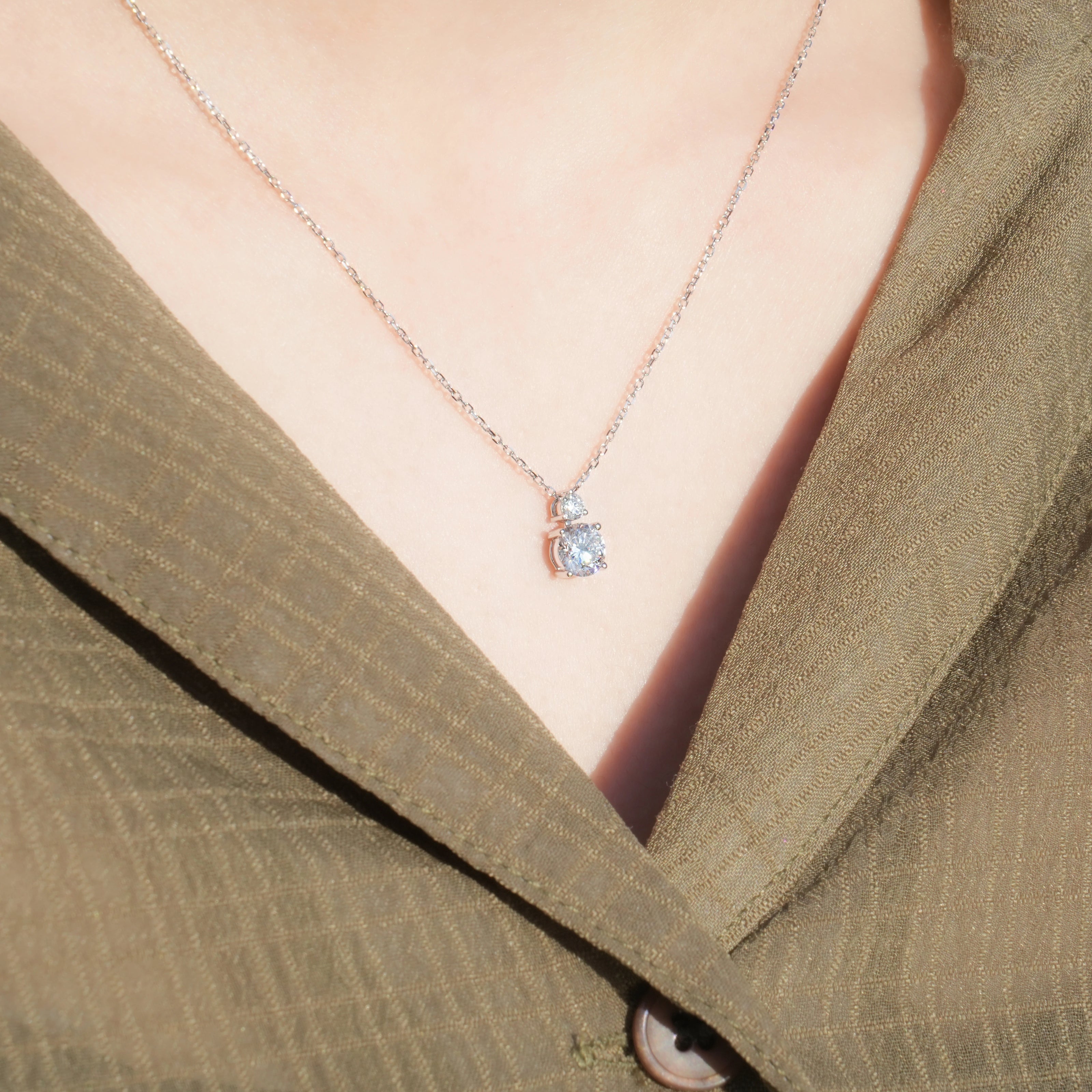 Twin Star Diamond Necklace