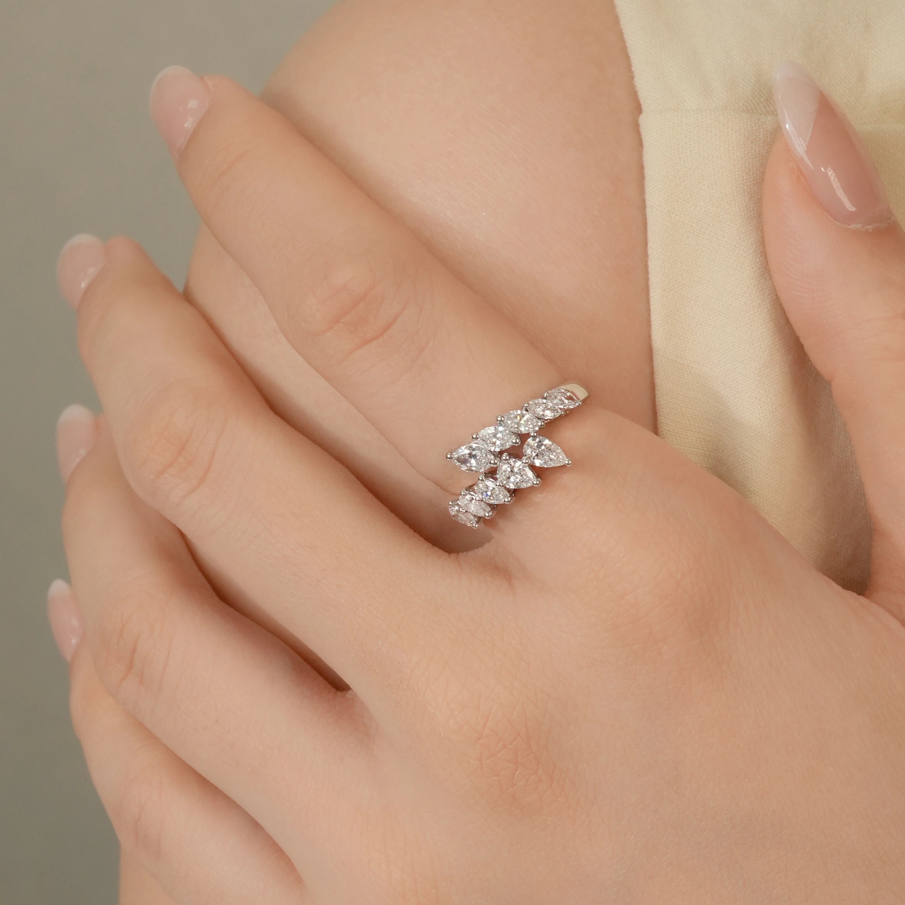 Whispering Leaves Diamond Ring