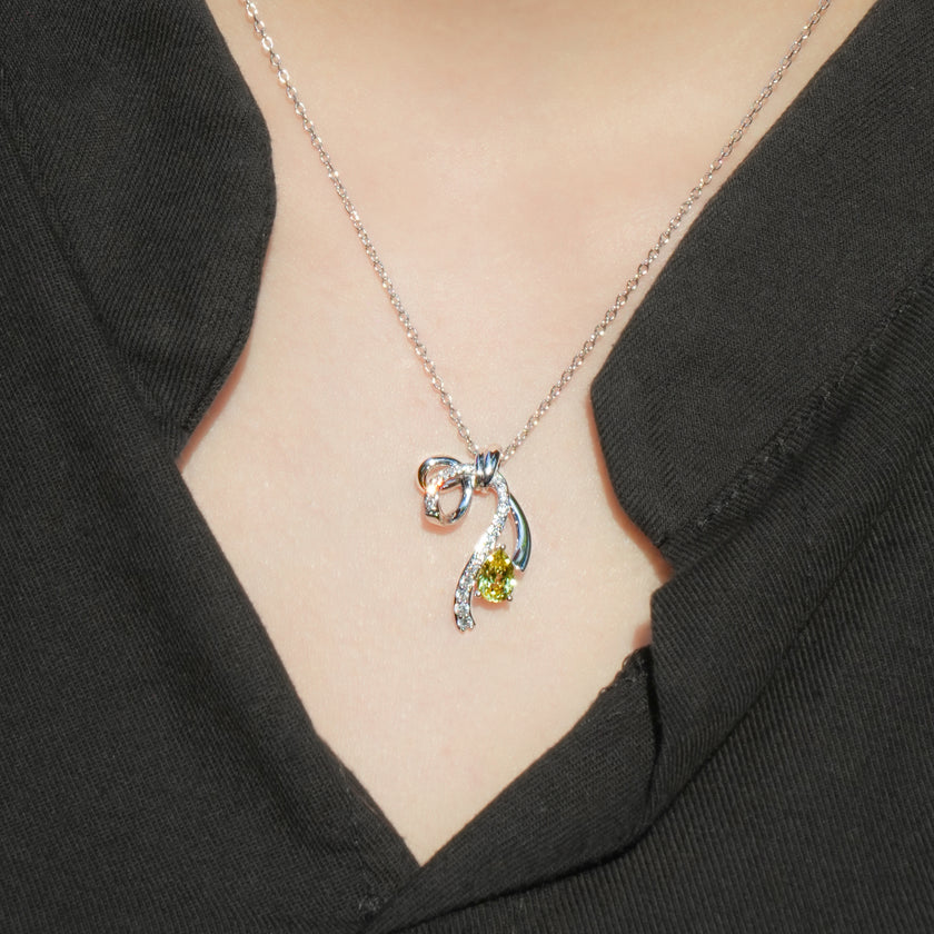 Ribbon Gift Necklace—Morning Yellow