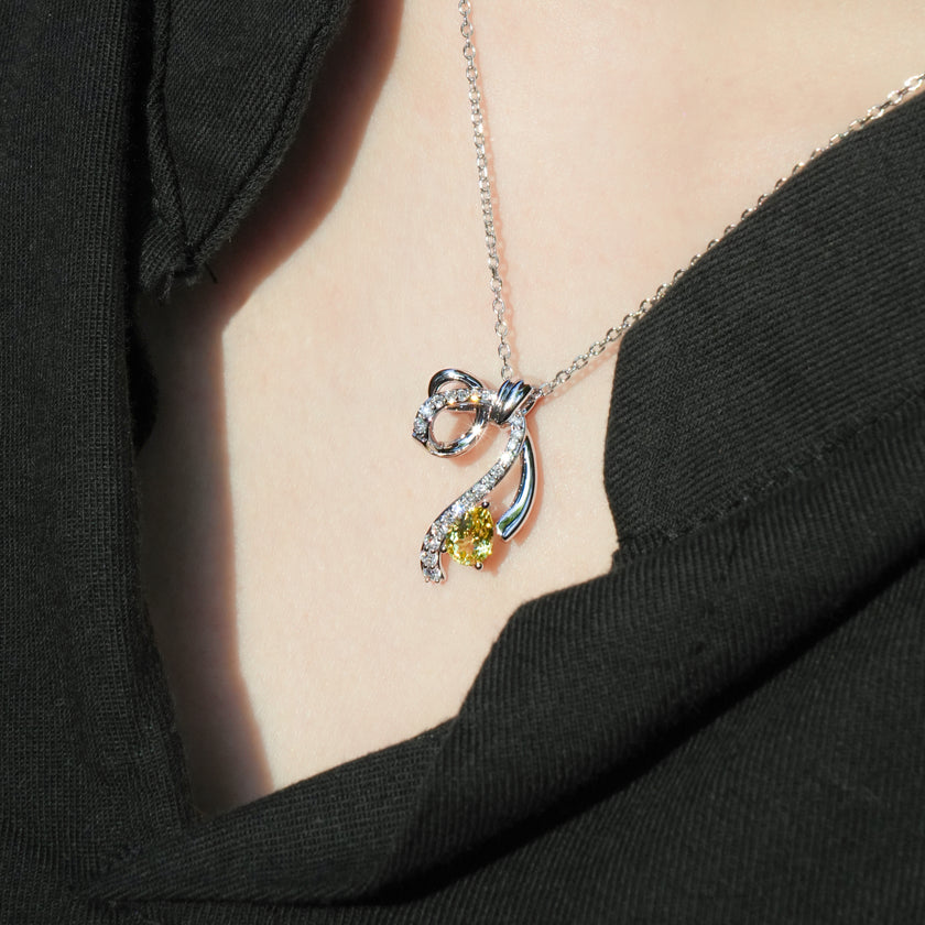 Ribbon Gift Necklace—Morning Yellow