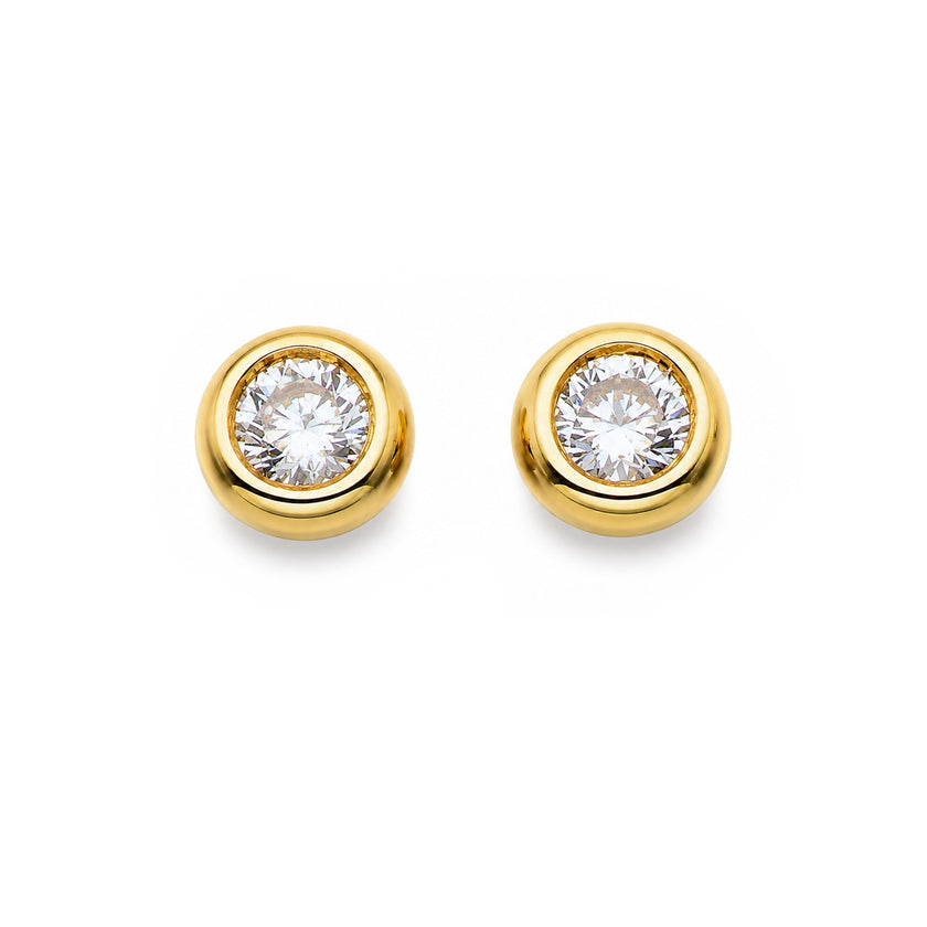 日常優雅系列-圓形切割鑽石耳環  (0.21ct)