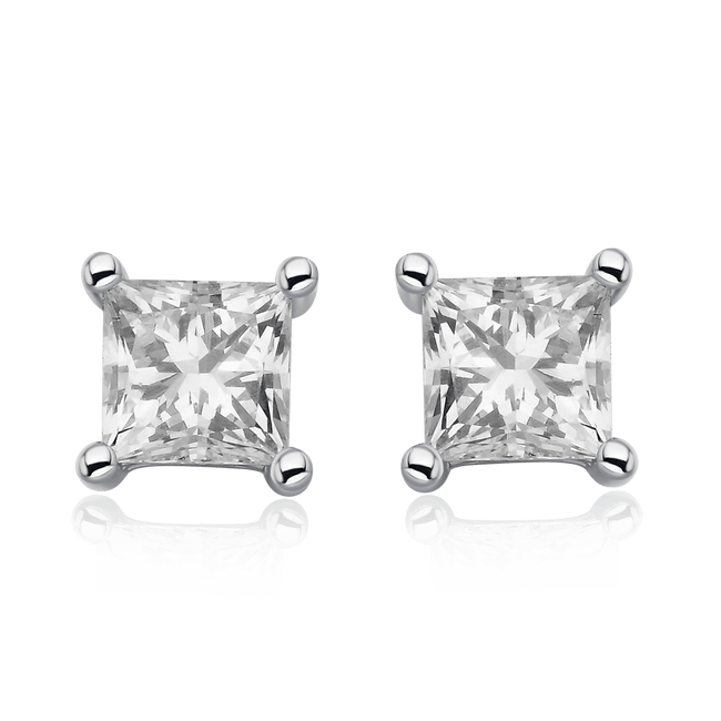 Everyday Elegance Collection Princess Cut Stud Earrings