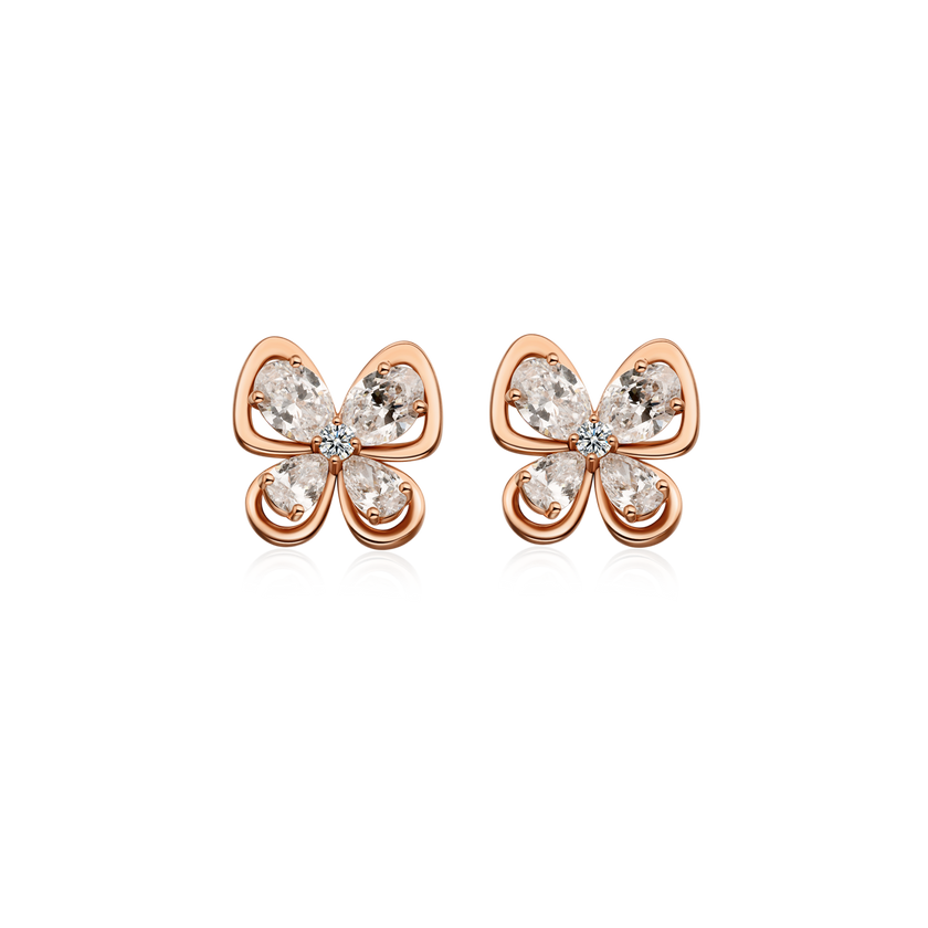 Snowy Butterfly's Dance Earrings