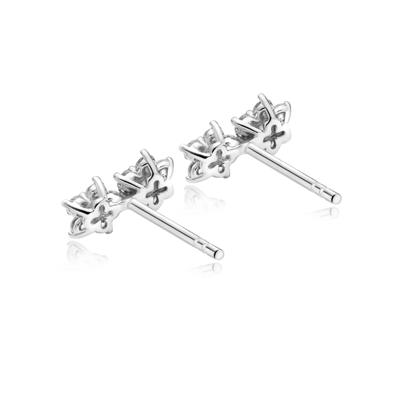 Twin-Flower Diamond Earrings