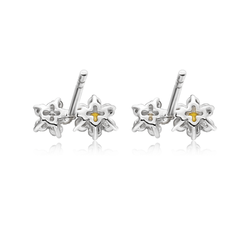 Twin-Flower Diamond Earrings