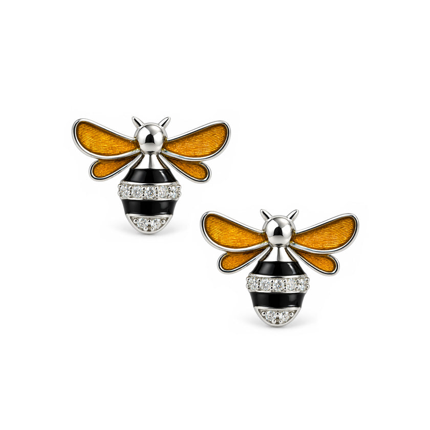 Bee Mine Garden Diamond Stud Earrings