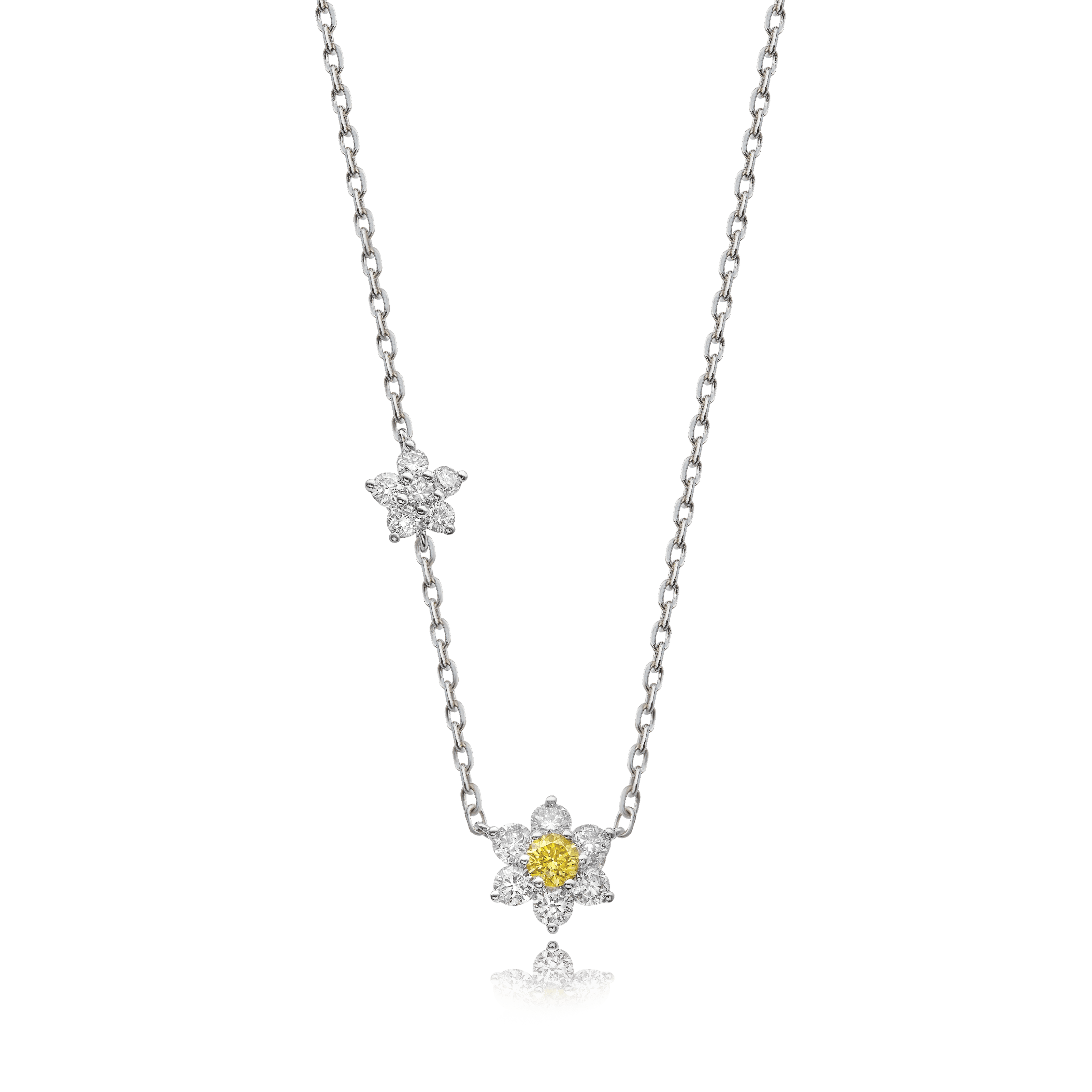 TWIN FLOWER DIAMOND NECKLACE