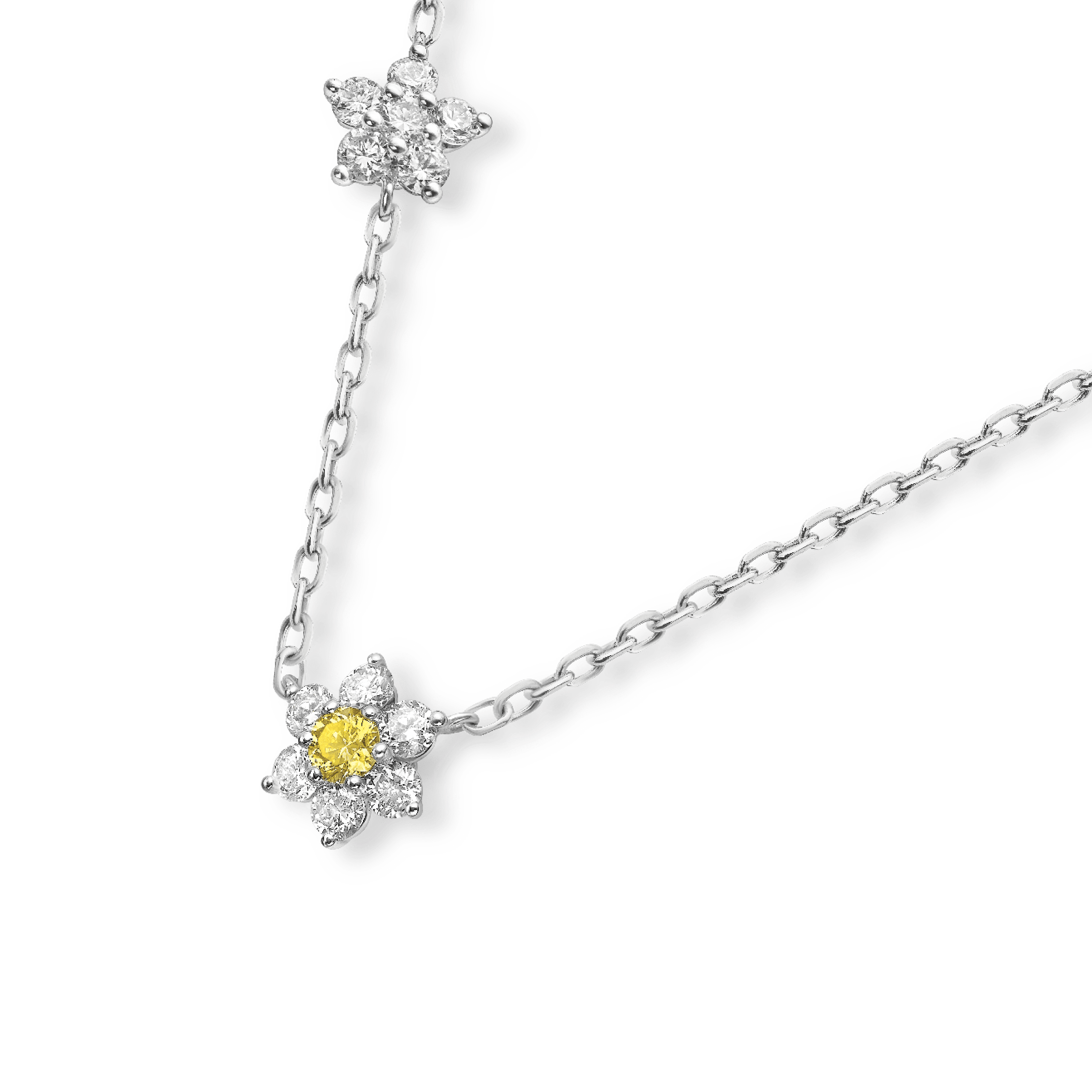 TWIN FLOWER DIAMOND NECKLACE