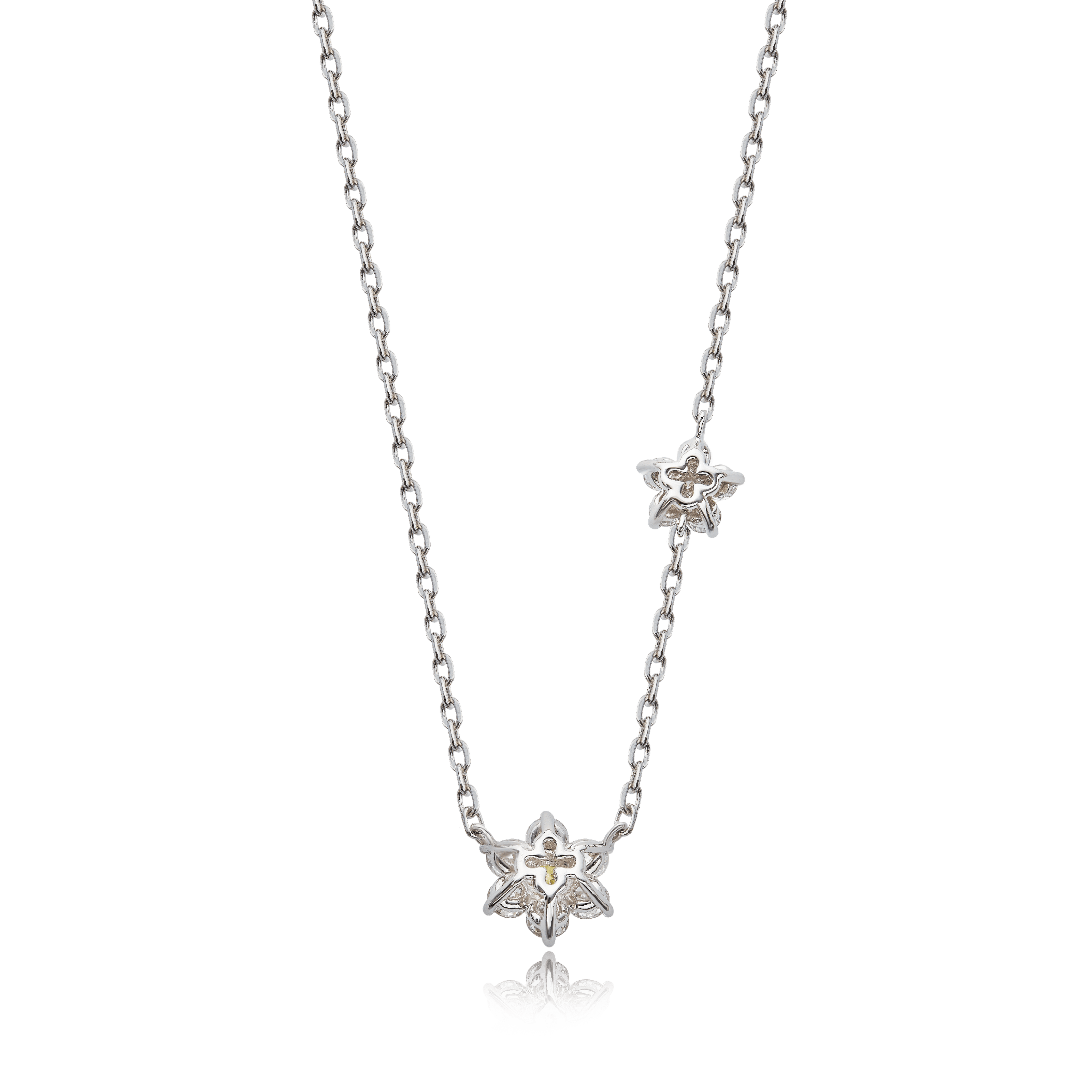 TWIN FLOWER DIAMOND NECKLACE