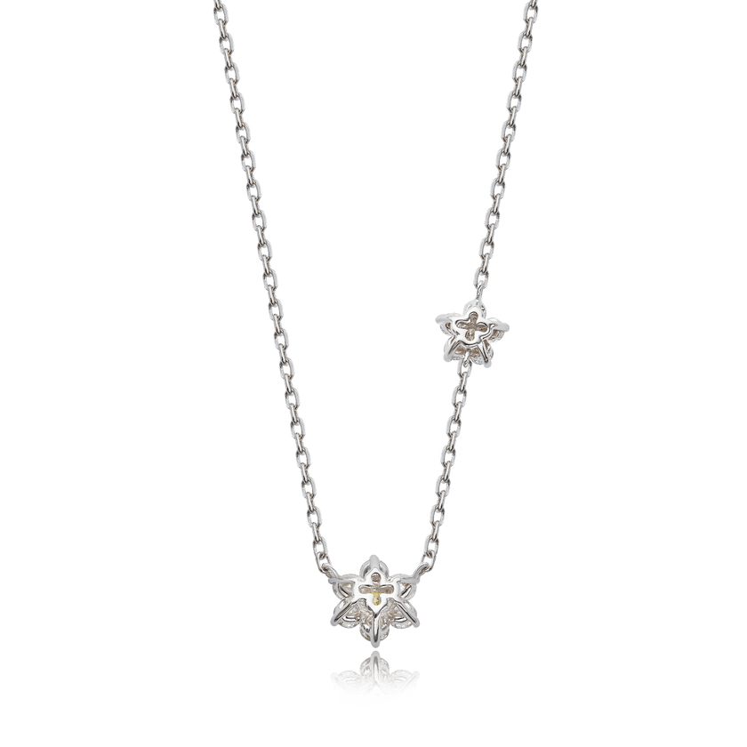 TWIN FLOWER DIAMOND NECKLACE