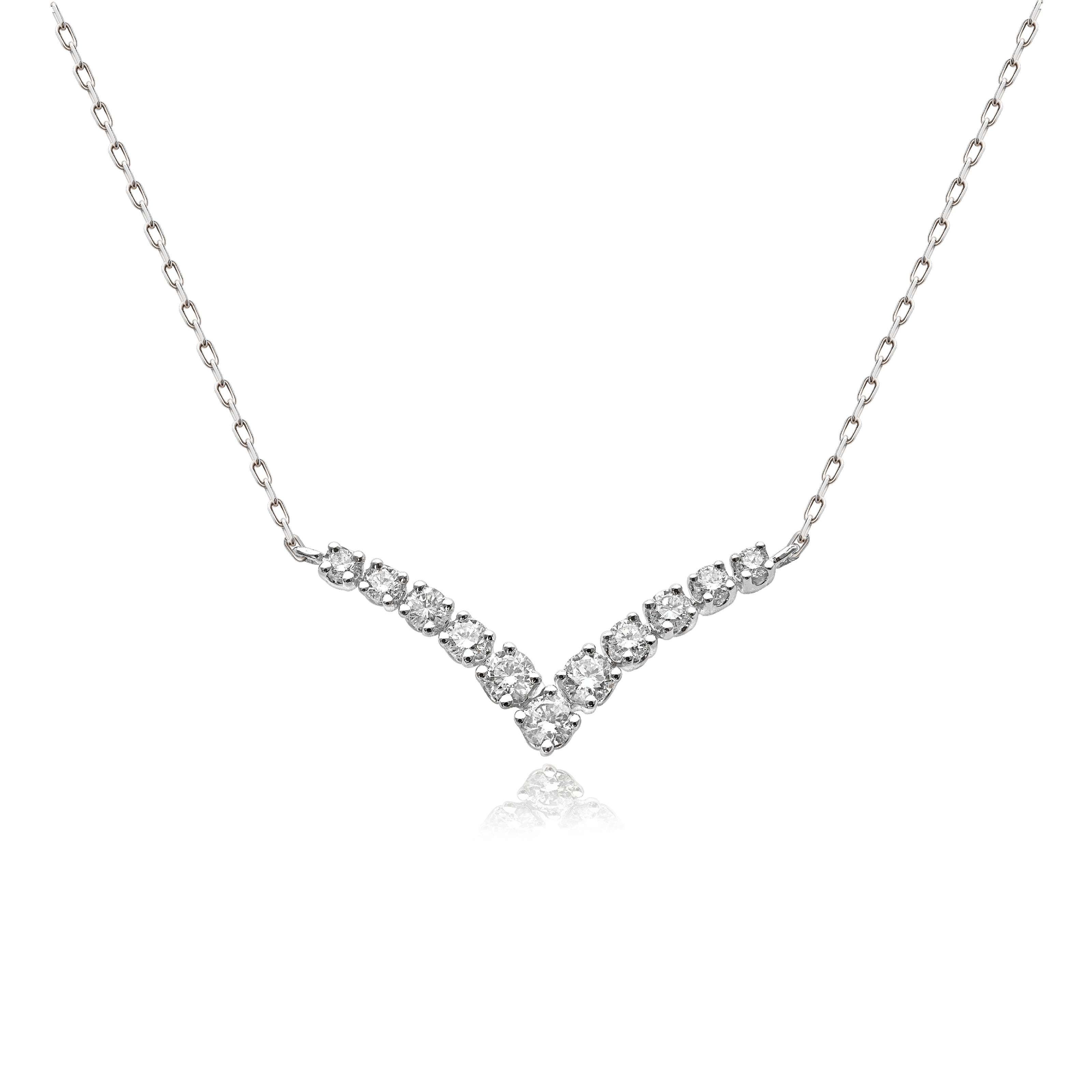STARDUST TRAIL PLATINUM DIAMOND NECKLACE[14K]