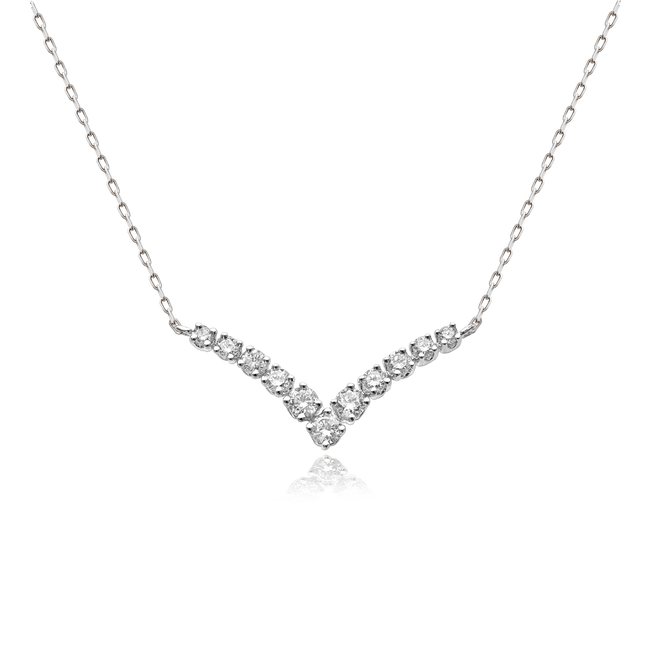 STARDUST TRAIL PLATINUM DIAMOND NECKLACE[14K]