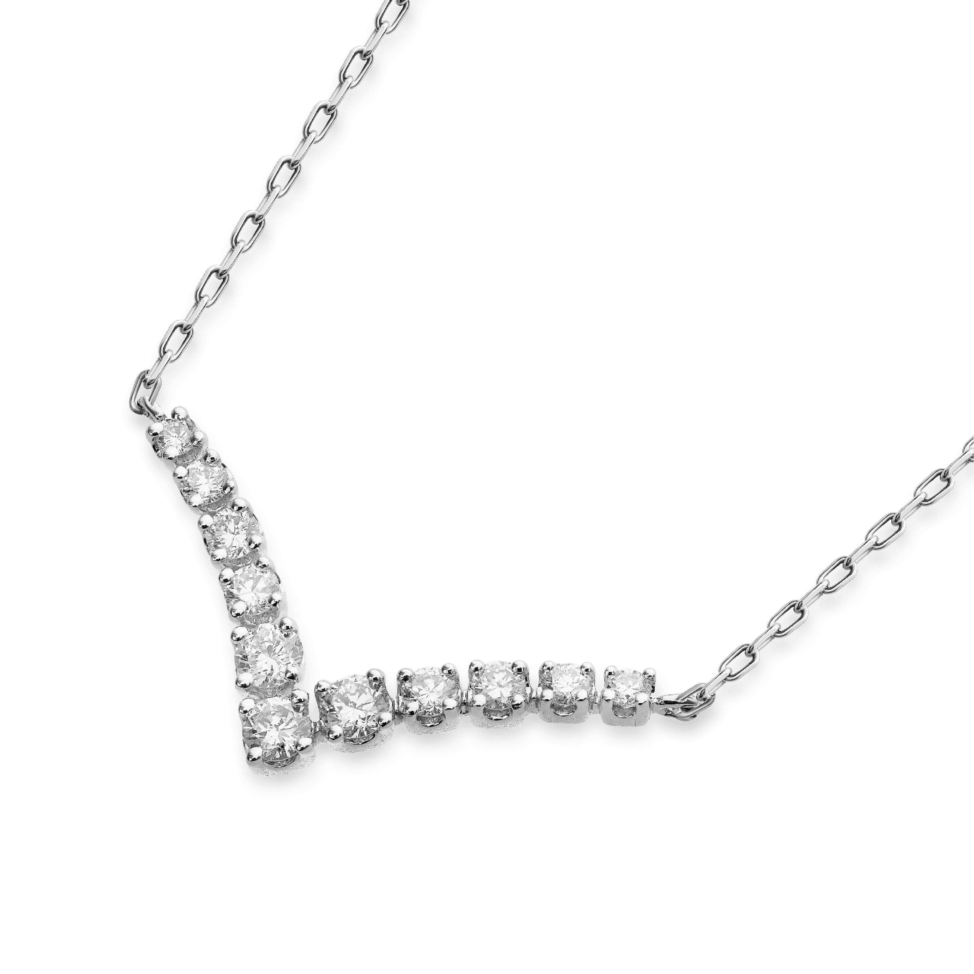 STARDUST TRAIL PLATINUM DIAMOND NECKLACE[14K]