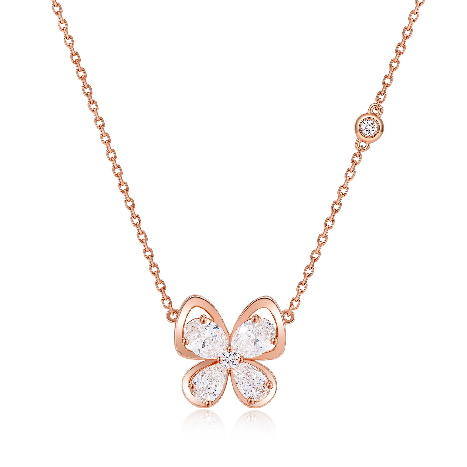 Snowy Butterfly's Dance Necklace
