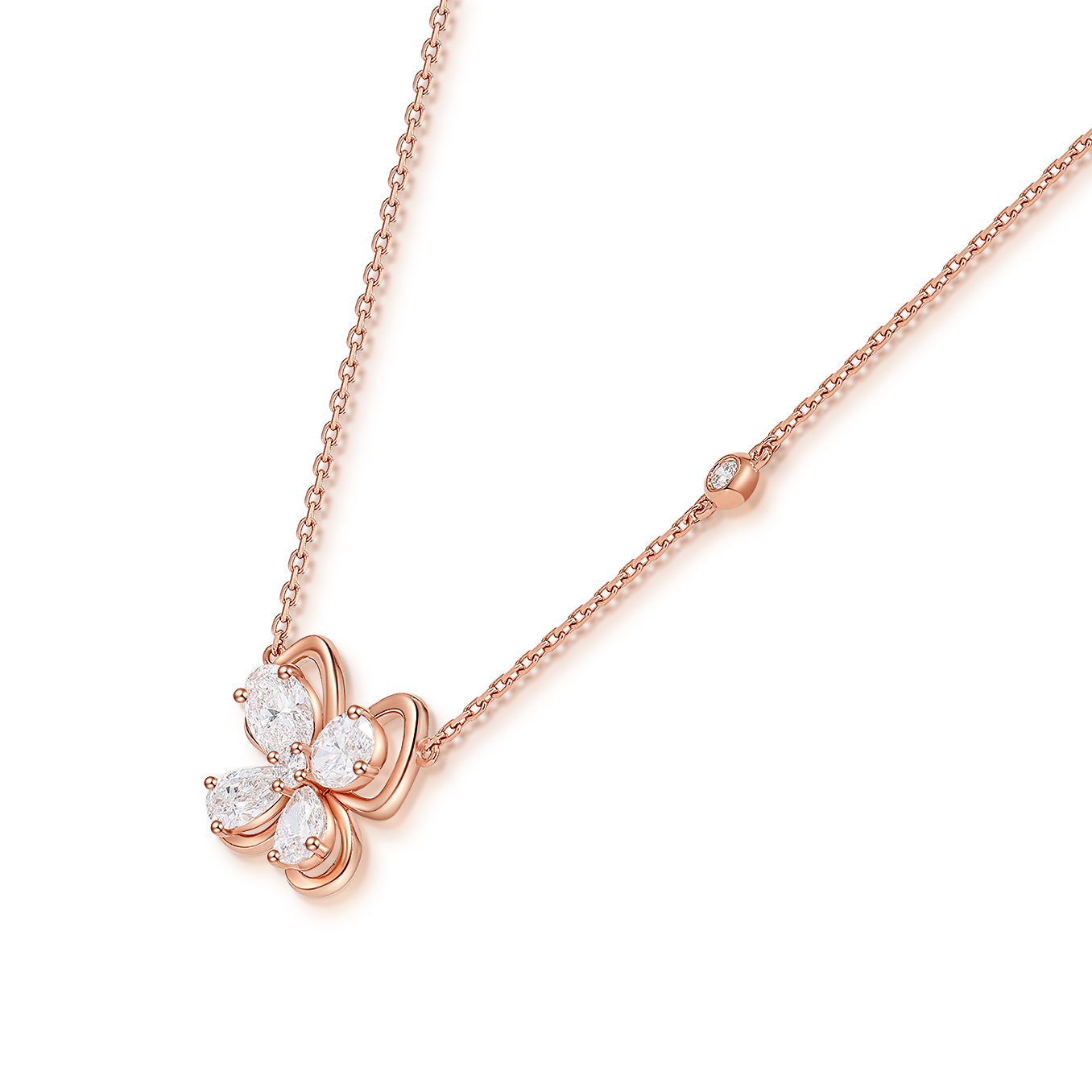 Snowy Butterfly's Dance Necklace