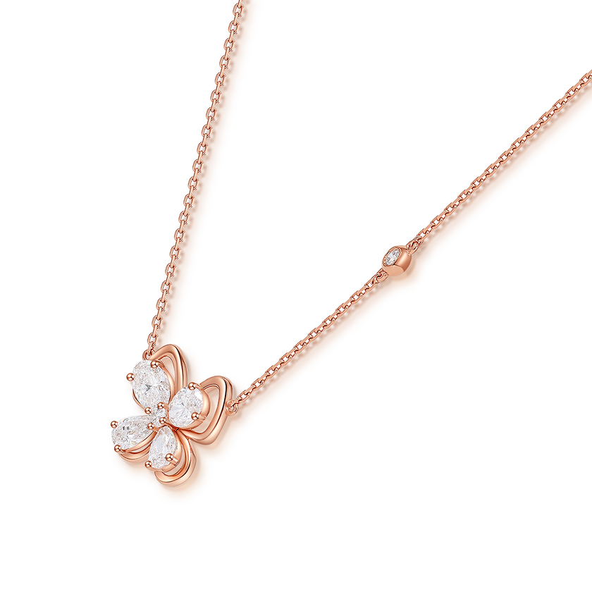 Snowy Butterfly's Dance Necklace