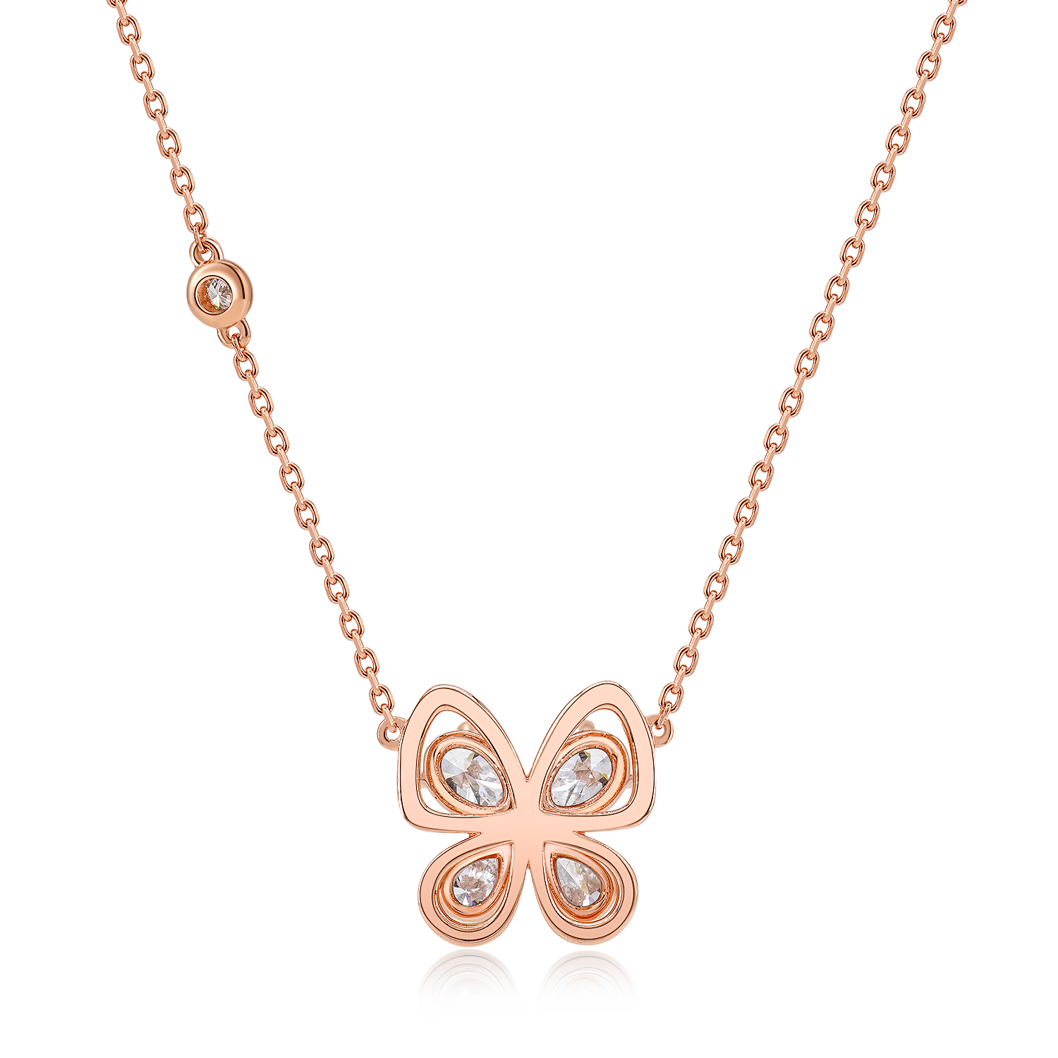 Snowy Butterfly's Dance Necklace