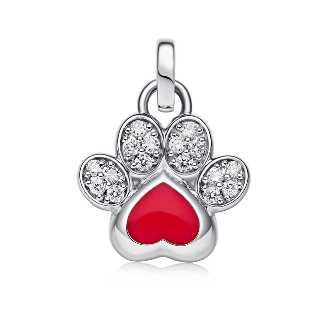 爪印吊墜（紅色）