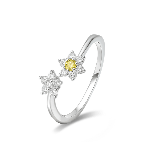 TWIN FLOWER DIAMOND RING
