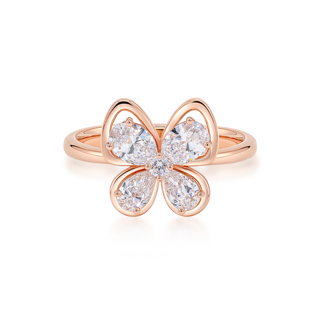 Snowy Butterfly's Dance Ring