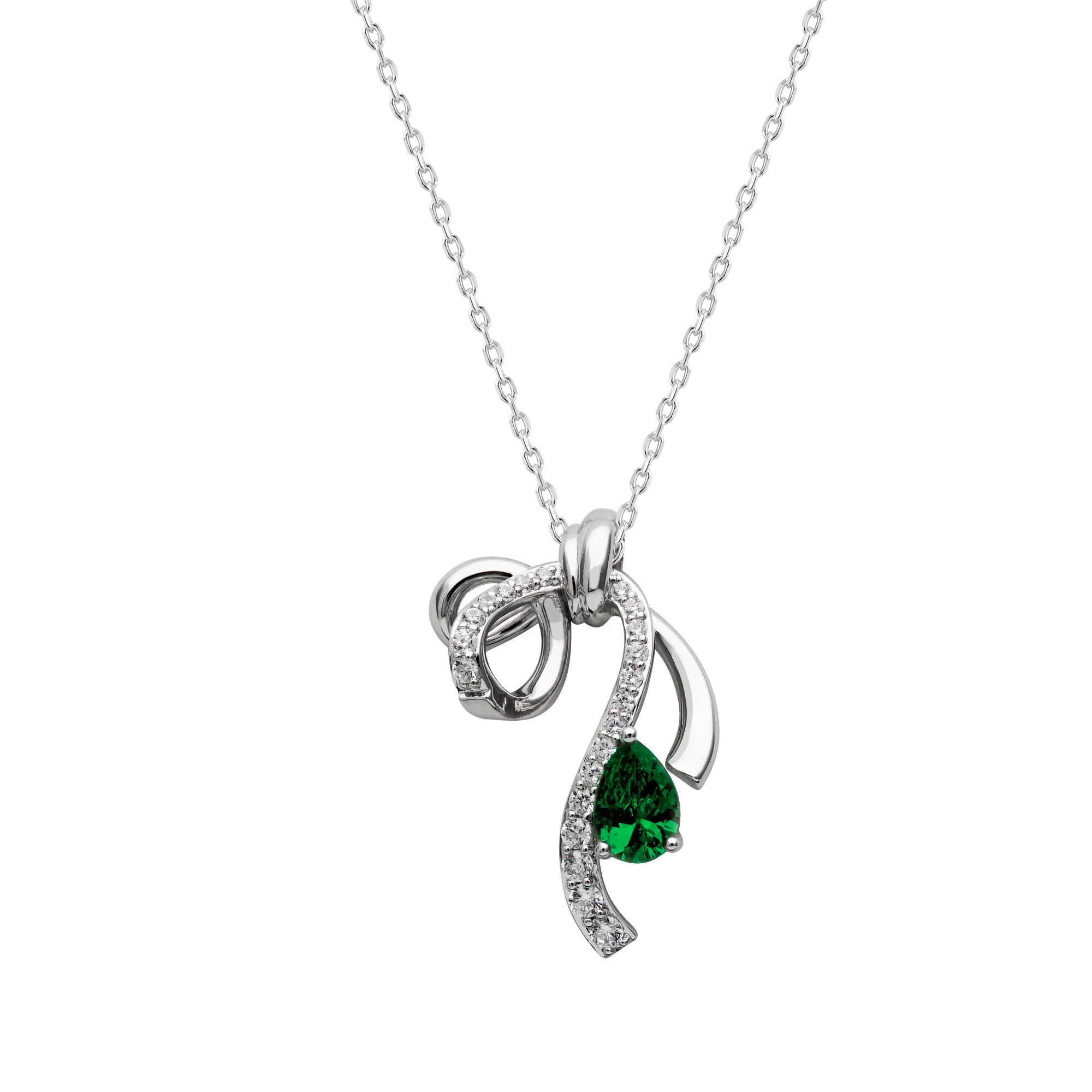 Ribbon Gift Necklace—Forest Green