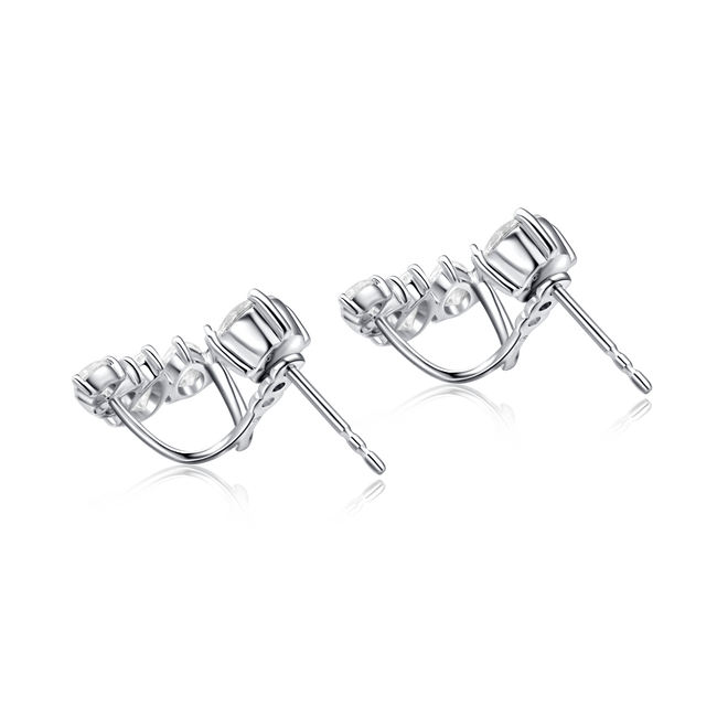 璀璨扇形鑽石耳環