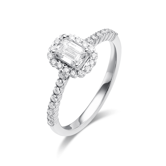 ETERNAL BLOSSOM EMERALD HALO RING