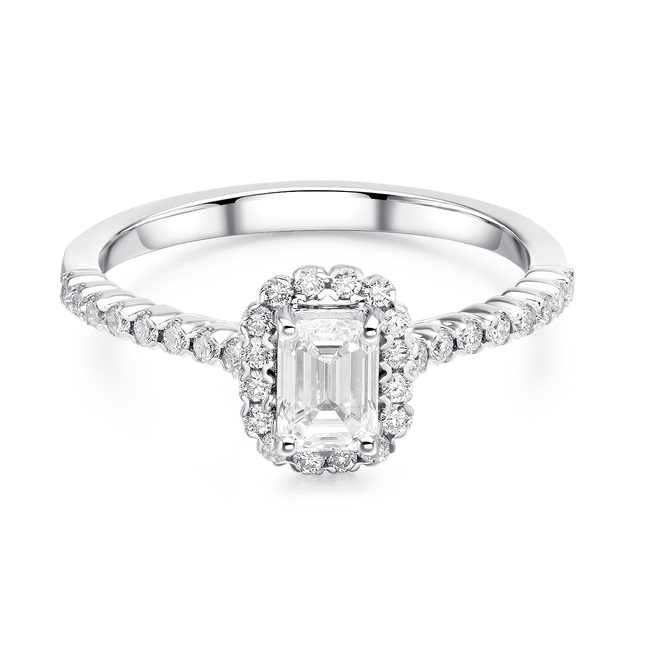 ETERNAL BLOSSOM EMERALD HALO RING