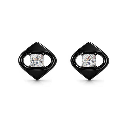 Nocturne Edge Diamond Stud Earrings