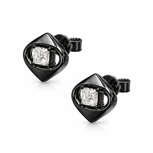 Nocturne Edge Diamond Stud Earrings