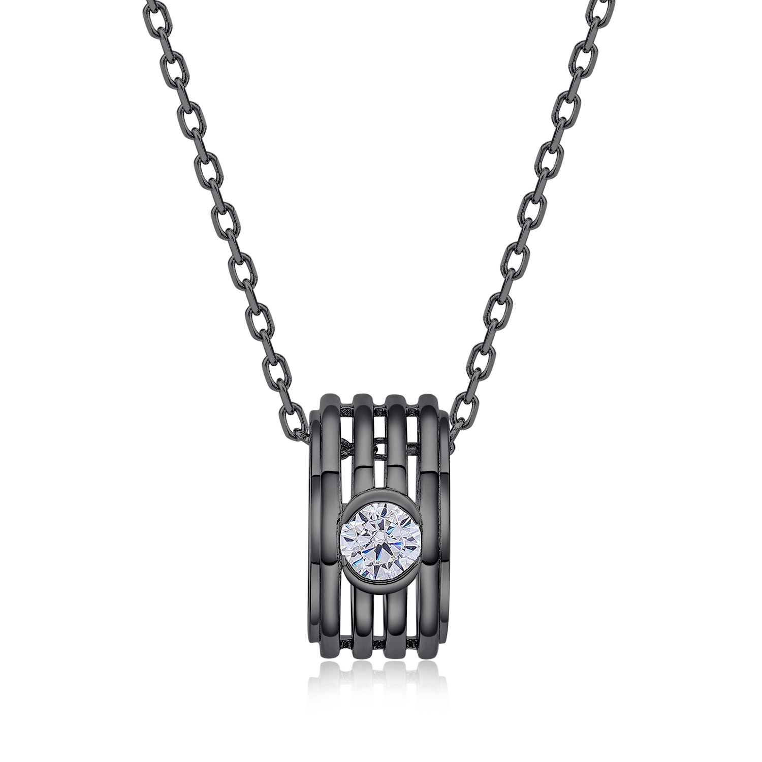 Heart Word Reincarnation Necklace (Black/Gunmetal)