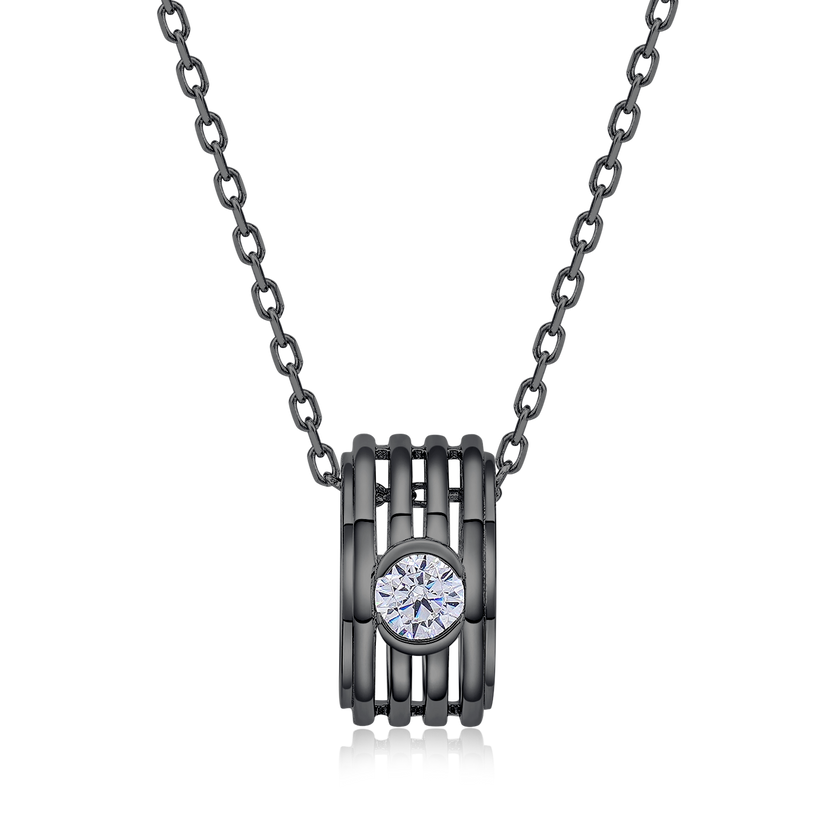 Heart Word Reincarnation Necklace (Black/Gunmetal)