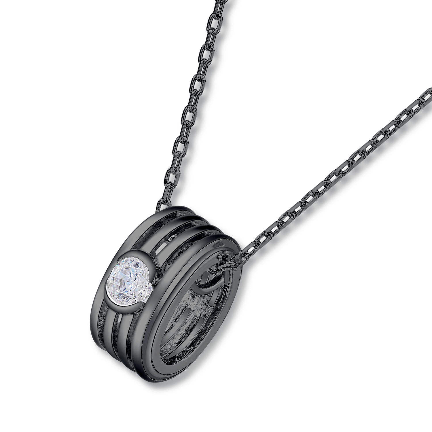 Heart Word Reincarnation Necklace (Black/Gunmetal)