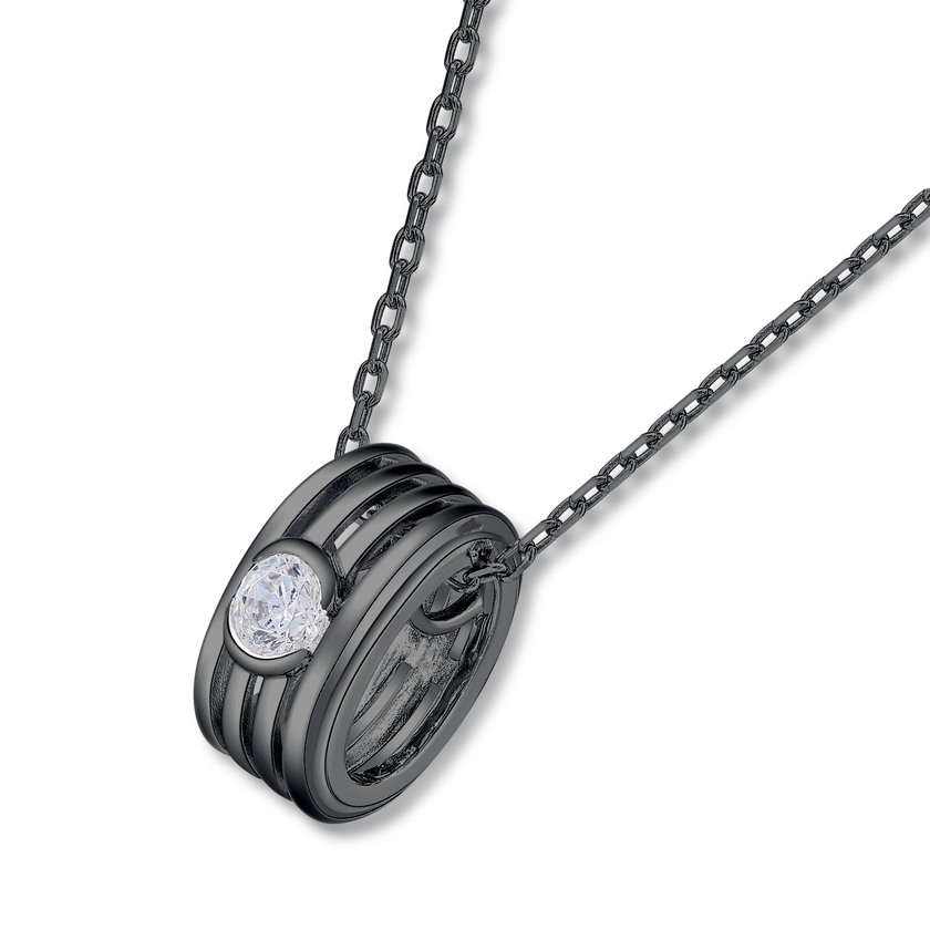 Heart Word Reincarnation Necklace (Black/Gunmetal)