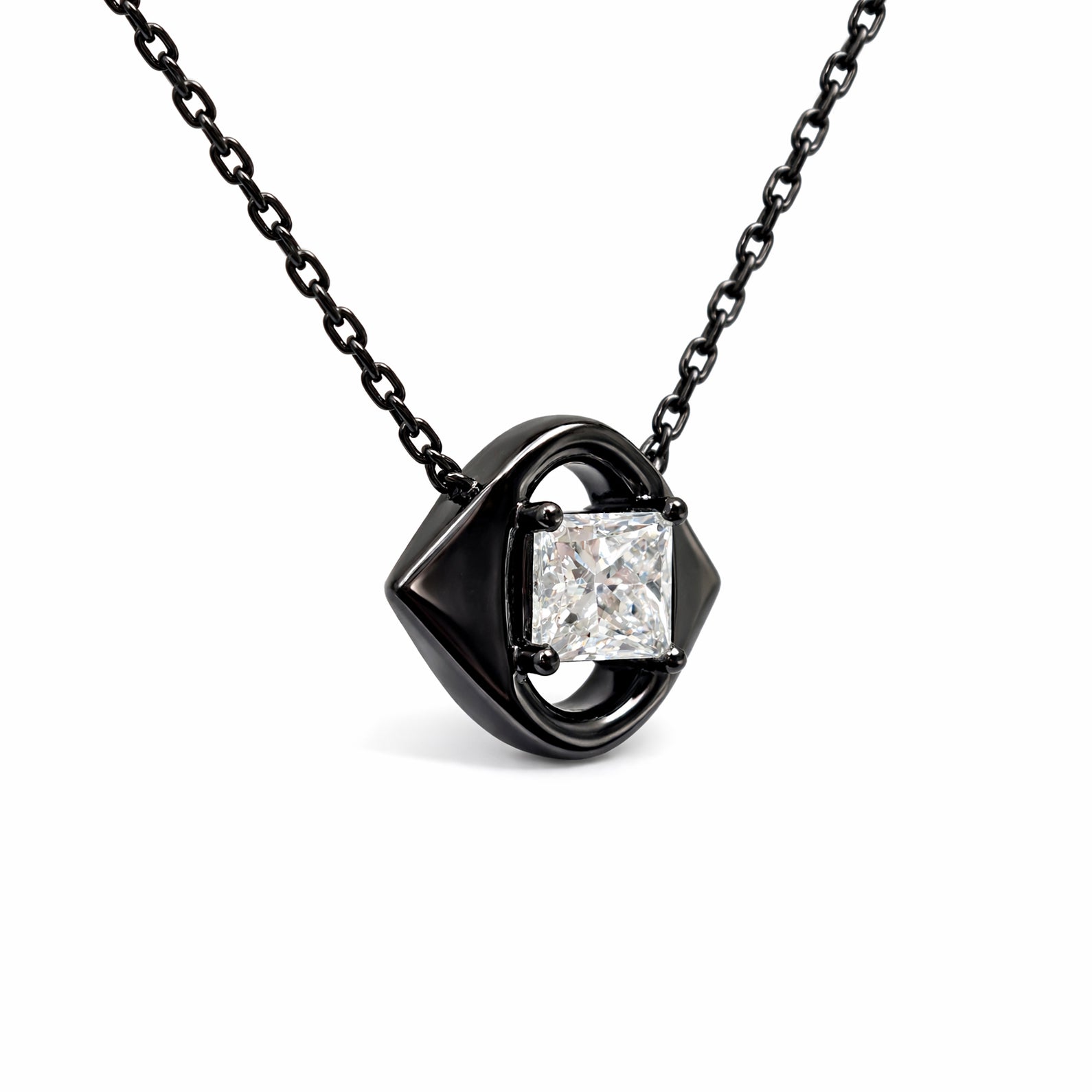 Nocturne Edge Diamond Stud Nacklace