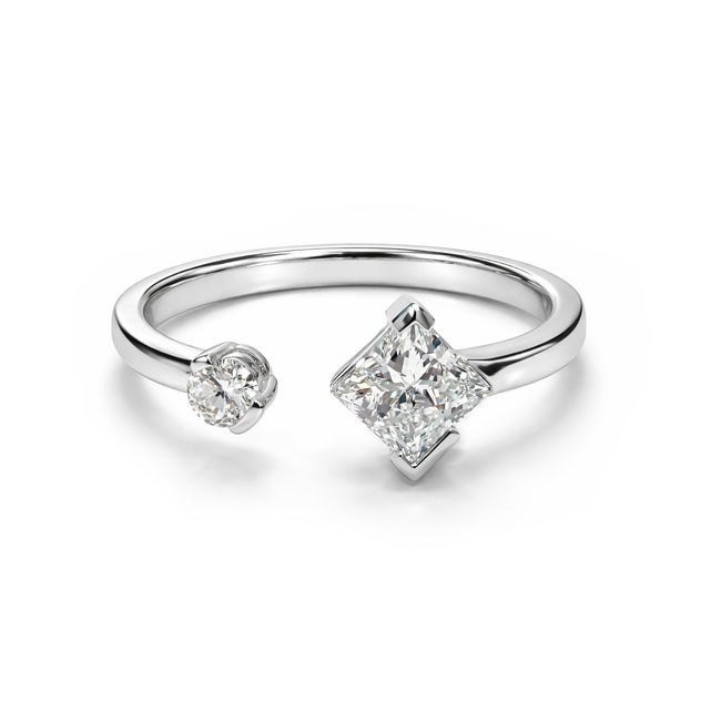 Princess Cut Open Ring