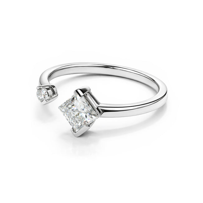 Princess Cut Open Ring