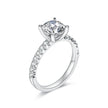 悅意系列14K白金四爪群鑲戒指 (1.0ct)