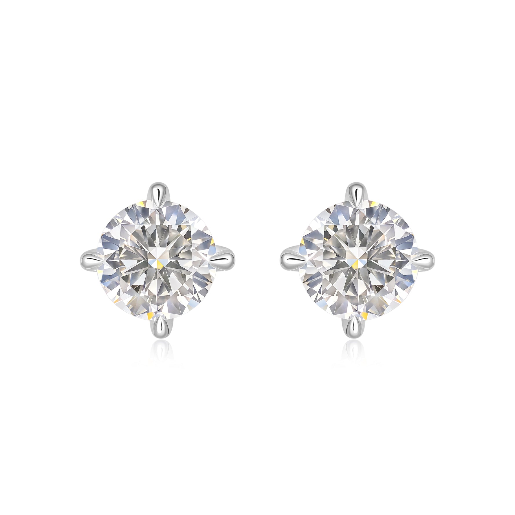 悦意系列四爪钻石耳环  (1.0/2.0/3.0ct)