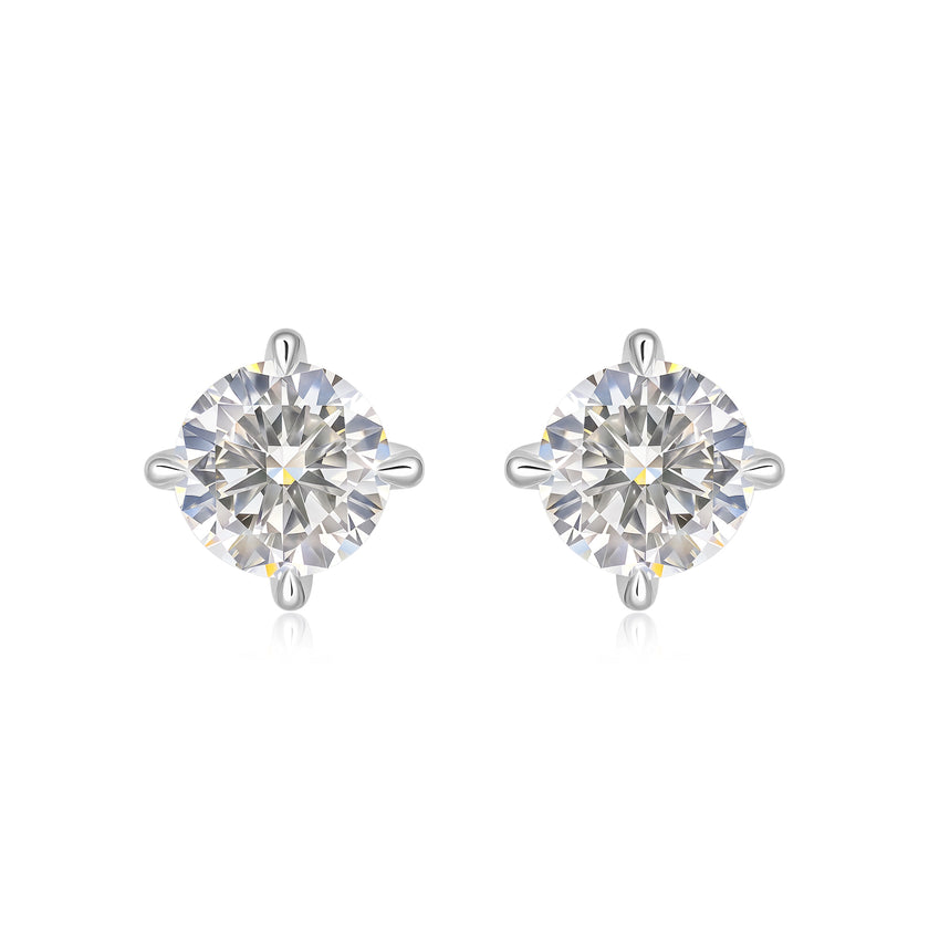 悦意系列四爪钻石耳环  (1.0/2.0/3.0ct)